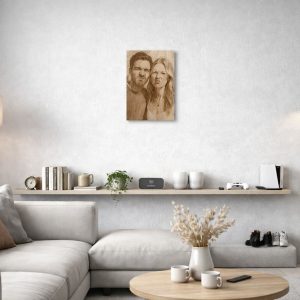 A3 Lasergraviertes Bild aus Holz mit Magnet-Mount