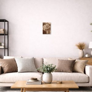 A4 Lasergraviertes Bild aus Holz mit Magnet-Mount